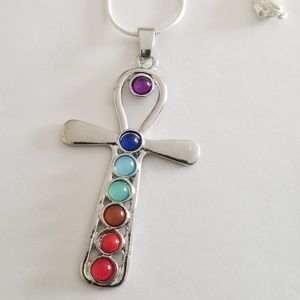Anhk Chakras cross, and Bracelet Set